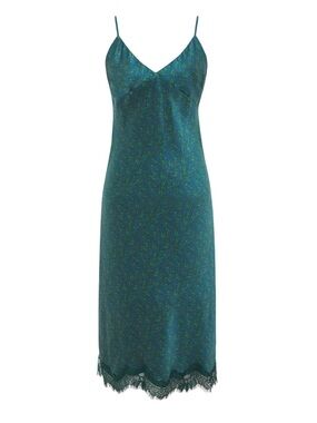NWT Gold Hawk Chloe Silk Slip Dress in Teal Size Small